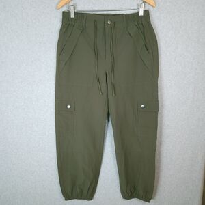 CAbi Quantum Olive Green Cargo Pants Womens Size Small Military Tapered Leg